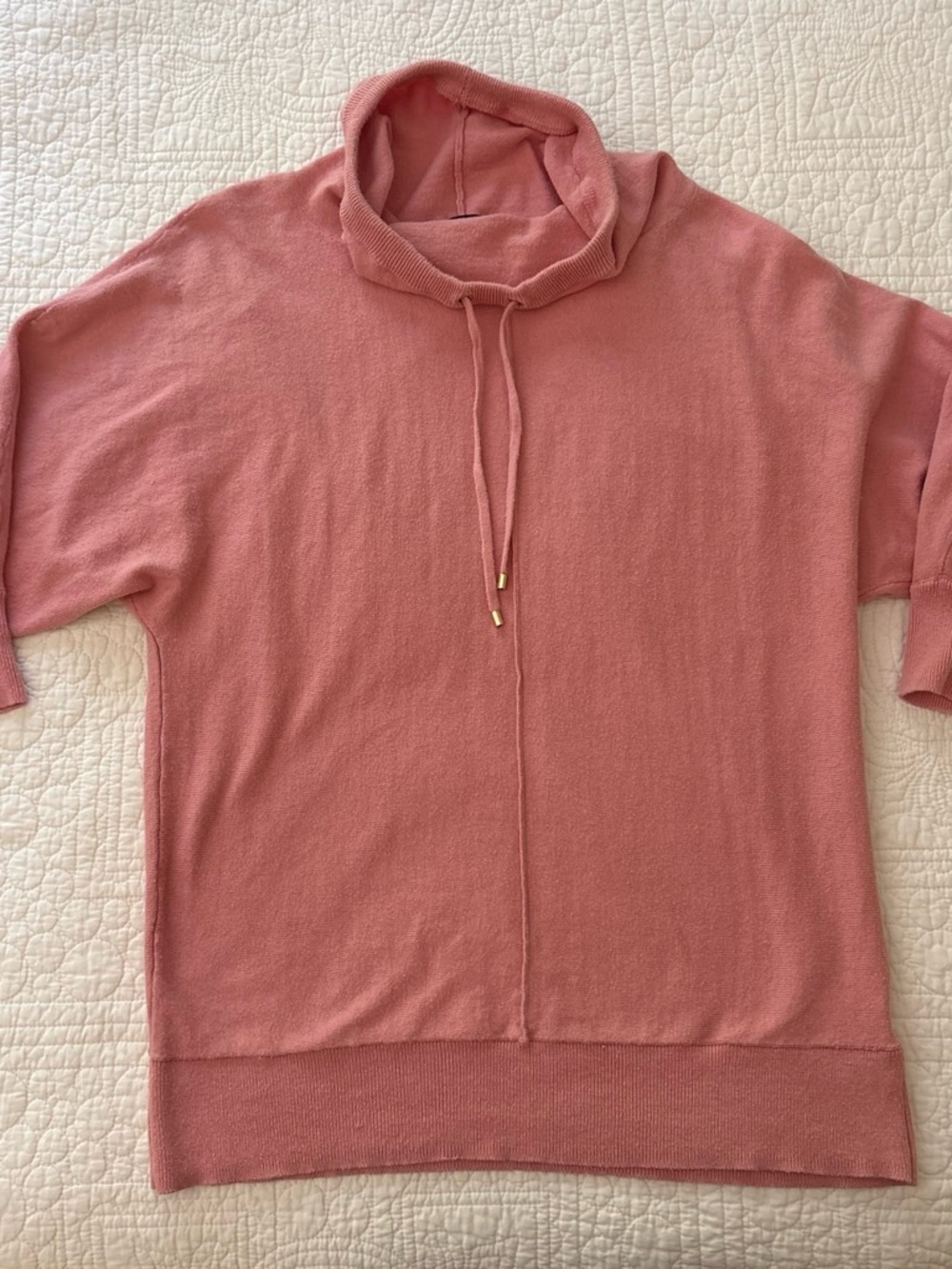 Jones New York Rose Cowl-Neck Drawstring Sweater